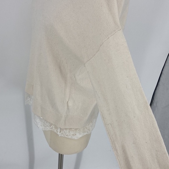 Banana Republic Factory Pullover Round Neck Long Sleeve Lace Trim Sweater - Picture 9 of 12